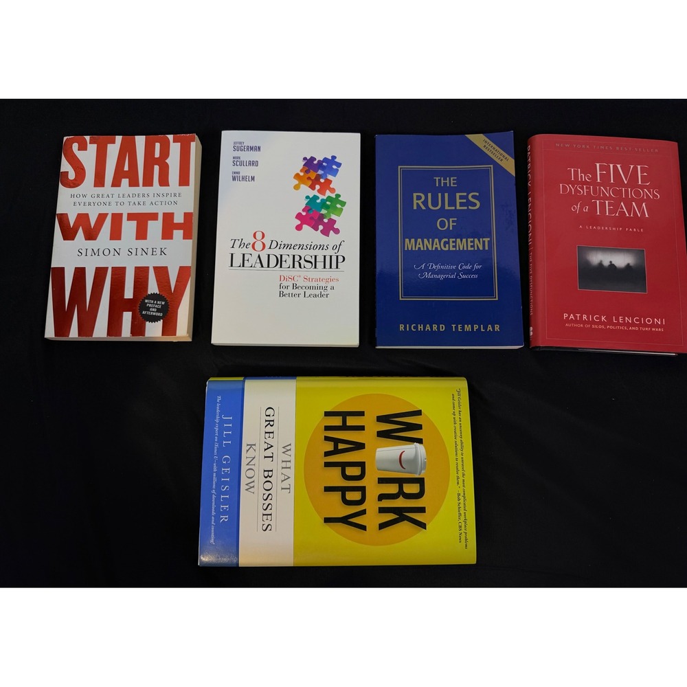 Leadership Management Book Bundle 5 Books Simon Sinek Patrick‎ Lencioni Business